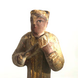 Antique Carved, Painted Wooden Chinese Figure on Base