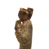 Antique Carved, Painted Wooden Chinese Figure on Base