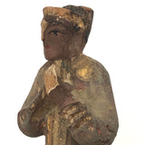 Antique Carved, Painted Wooden Chinese Figure on Base