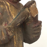 Antique Carved, Painted Wooden Chinese Figure on Base