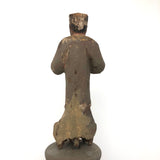 Antique Carved, Painted Wooden Chinese Figure on Base