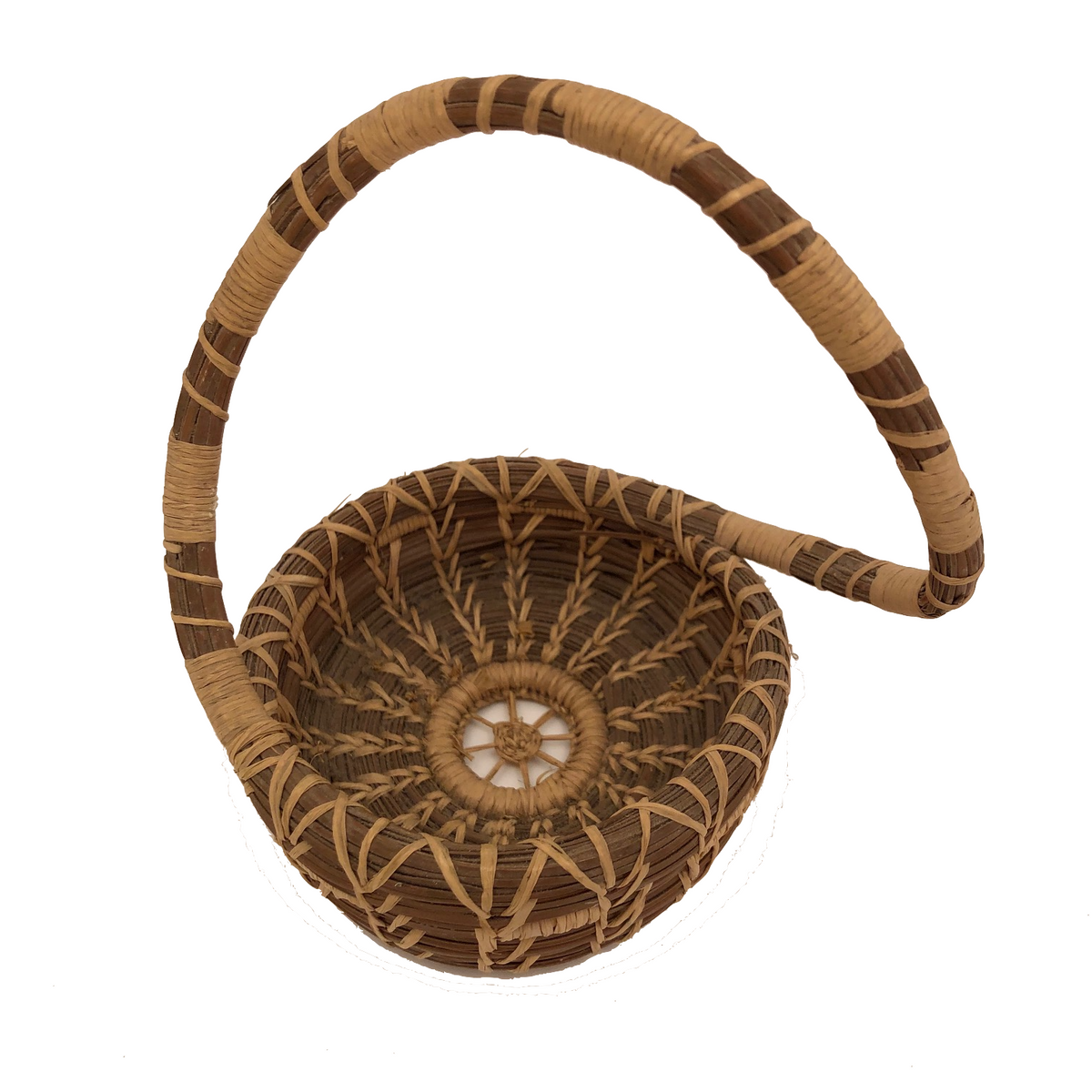 Coushatta Pine Needle Basket with Sculptural Handle critical EYE Finds