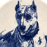 T.C. Brown-Westhead Moore Antique Blue & White Transferware Bull Terrier Plate
