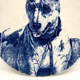 T.C. Brown-Westhead Moore Antique Blue & White Transferware Bull Terrier Plate