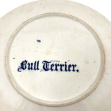T.C. Brown-Westhead Moore Antique Blue & White Transferware Bull Terrier Plate
