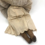 Amazing (and very intense!) Antique 22 Inch Waxed Doll with Blue Glass Eyes