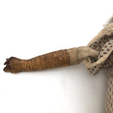 Amazing (and very intense!) Antique 22 Inch Waxed Doll with Blue Glass Eyes