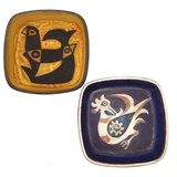 Royal Copenhagen Baca Series Danish Modern Bird and Fish Design Ashtray by Johanne Gerber