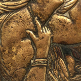 Brass Art Nouveau Ashtray with Woman in Large Hat