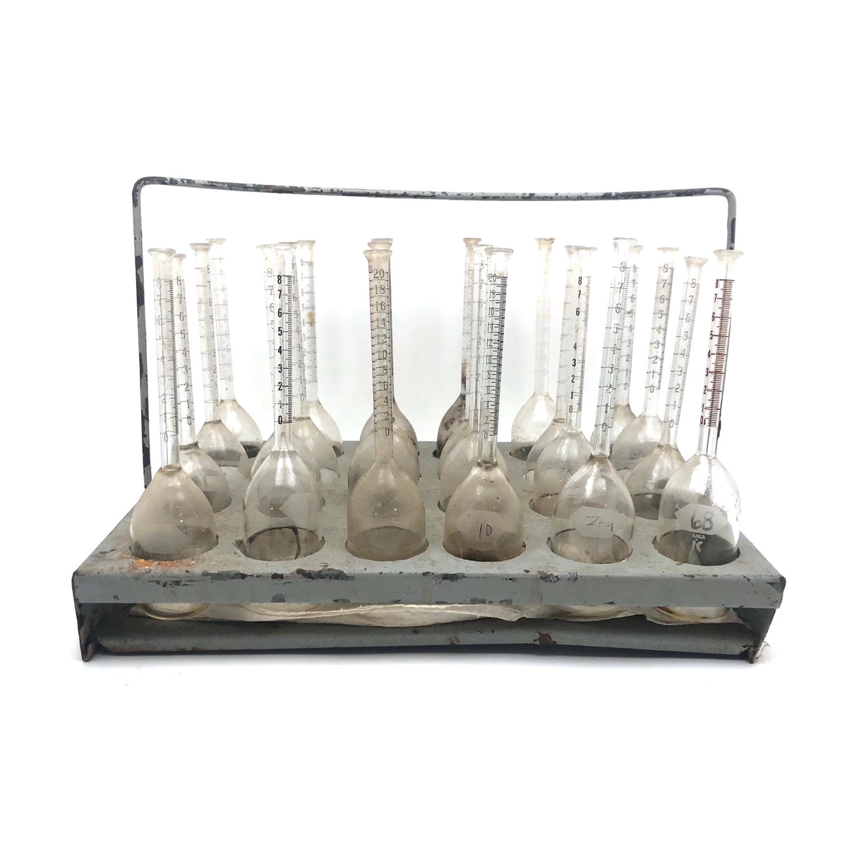Vintage Hand Blown Etched Glass Measuring Lab Beaker