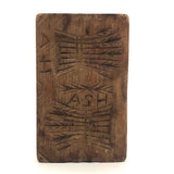 Antique Primitive Hand-carved Double Wheat Sheaf Monogrammed Butter Mold