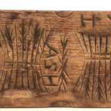 Antique Primitive Hand-carved Double Wheat Sheaf Monogrammed Butter Mold