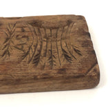 Antique Primitive Hand-carved Double Wheat Sheaf Monogrammed Butter Mold