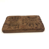 Antique Primitive Hand-carved Double Wheat Sheaf Monogrammed Butter Mold