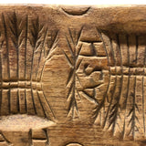 Antique Primitive Hand-carved Double Wheat Sheaf Monogrammed Butter Mold