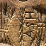 Antique Primitive Hand-carved Double Wheat Sheaf Monogrammed Butter Mold