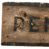 Antique Double-sided Painted DENT / REMOVED Sign on Pine Plank