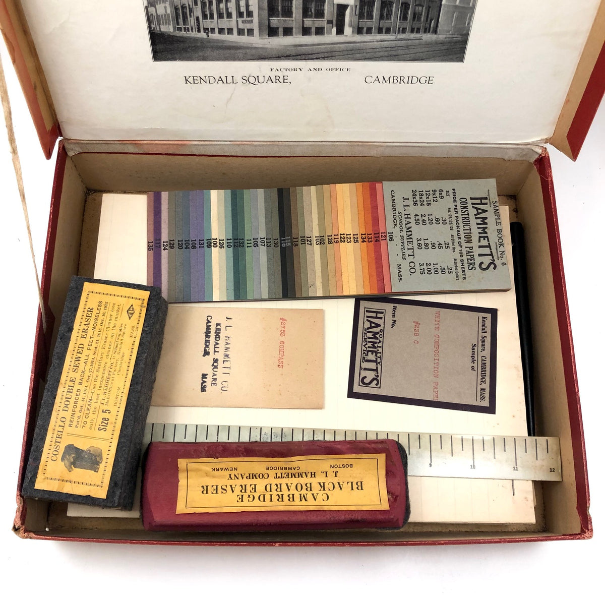 J.L Hammett Co. Antique School Supplies Salesman Samples Full Box