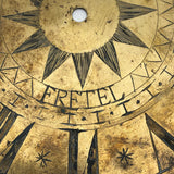 Special and Rare Early Hand-Engraved Brass Clock Dial Signed Fretel