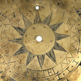 Special and Rare Early Hand-Engraved Brass Clock Dial Signed Fretel