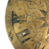 Special and Rare Early Hand-Engraved Brass Clock Dial Signed Fretel