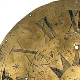 Special and Rare Early Hand-Engraved Brass Clock Dial Signed Fretel