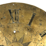 Special and Rare Early Hand-Engraved Brass Clock Dial Signed Fretel