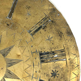 Special and Rare Early Hand-Engraved Brass Clock Dial Signed Fretel