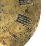 Special and Rare Early Hand-Engraved Brass Clock Dial Signed Fretel