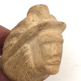 Native American Chief Folk Art Clay Pipe Bowl