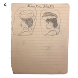 Carlotta Huse 1902 Graphite Fashion Drawings - Sold Individually