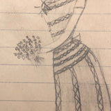 Carlotta Huse 1902 Graphite Fashion Drawings - Sold Individually