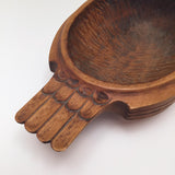 Hand-carved Alder Wood Northwest Coast Raven Bowl