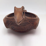 Hand-carved Alder Wood Northwest Coast Raven Bowl