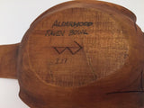 Hand-carved Alder Wood Northwest Coast Raven Bowl