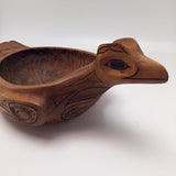 Hand-carved Alder Wood Northwest Coast Raven Bowl