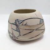Contemporary Ceramic Vessel / 3 Dimensional Abstract Drawing