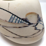 Contemporary Ceramic Vessel / 3 Dimensional Abstract Drawing