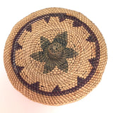 Makah Pacific Northwest Coast Native Whaling Motif Lidded Basket