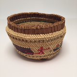 Makah Pacific Northwest Coast Native Whaling Motif Lidded Basket