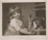 The Favorite Rabbit, 1864 Ink and Watercolor After John Russell and Charles Knight, with Dated Newspaper Backing