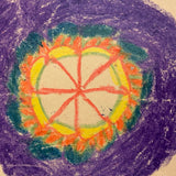 Set of Four Exuberant Crayon Drawn Mandalas by John Mosher, Grade 3, 1939