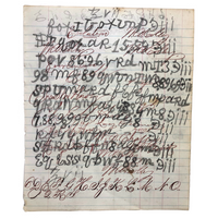 Alphabet, Horse, House, Evolution, Double-side Notebook Page with Cipher Writing, 1887