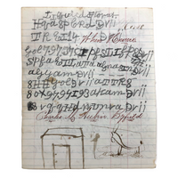 Alphabet, Horse, House, Evolution, Double-side Notebook Page with Cipher Writing, 1887