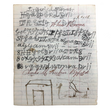 Alphabet, Horse, House, Evolution, Double-side Notebook Page with Cipher Writing, 1887