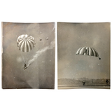 Parachuter Falling to Earth, Poignant Pair of Old Photos