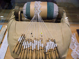 Betsy's Mid 19th C. English Turned Bone Bedfordshire Lace Making Bobbin with Glass Beads