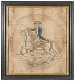 Folk Art George Washington on Horseback with Golden Ground, William Jones' 1932 Drawing/Painting/Carving Hybrid