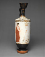 Pair of Grecian Funerary Lekythos (Oil Flasks) with Mourning Figures, RPPC