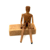 Small Greenland Inuit Wooden Articulated Figure with Sinew Tied Shoulders